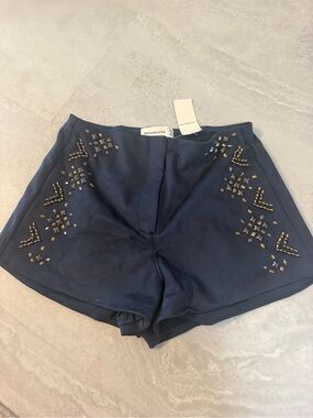 Abercrombie & Fitch Navy High-Waist Embellished Women’s Shorts
